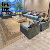 Italian light luxury first-layer cowhide sofa post-modern large-sized villa Bentley model room solid wood furniture customization