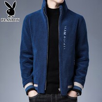 Flowers Playboy Spring Autumn Grain Suede Jacket Jacket Man Imitation Goat Cut Suede Trendy Collar Mens Clothes On the clothes