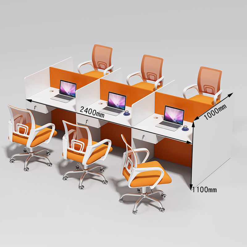 Face To Face Six (With Drawers)staff member desk Electric pin Operator Jam office Tables and chairs combination sale Station staff screen Small card seat