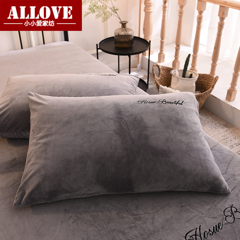Winter warm crystal suede pillowcase pair of loaded with velvet single pillowcase brief pure color 2 only flange velvet thick