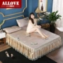 Mùa hè lụa băng phần giường váy ba mảnh ghế mat ghế máy lạnh đôi gấp ren bedspread mat 1.5m1.8m - Váy Petti giường váy