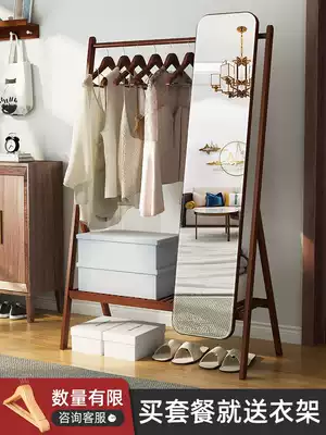Hanger floor bedroom sturdy indoor net Red simple clothing store clothes hanger coat rack with full-body Mirror