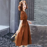 Летнее платье, длинная юбка, французский стиль, коллекция 2022, средней длины