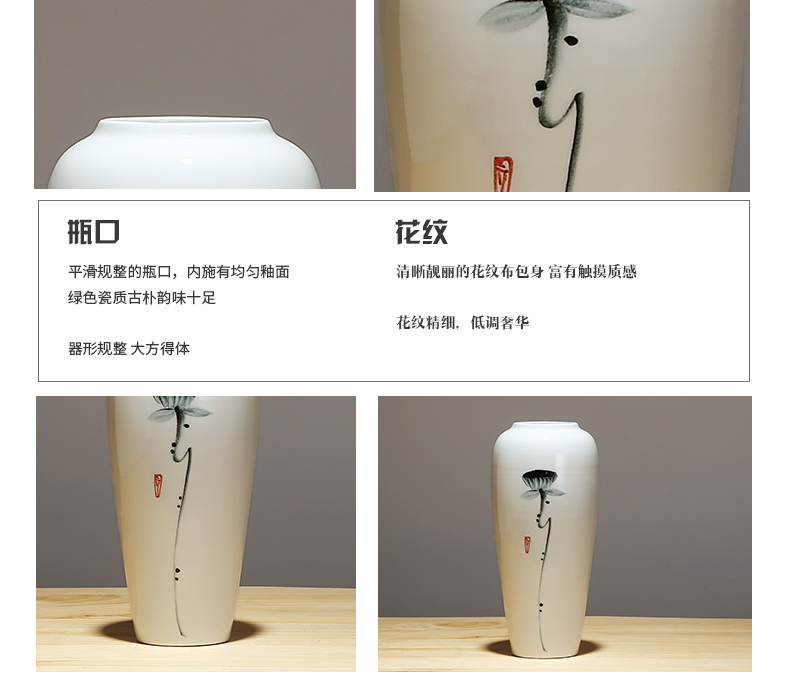 Jingdezhen ceramics craft vase, I and contracted household vase TV ark, new Chinese style porch vase furnishing articles