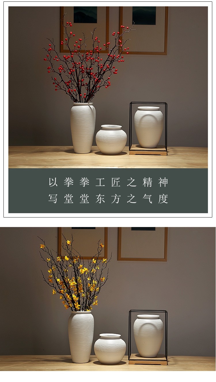 Jingdezhen ceramics craft creative new Chinese style household vase sitting room porch decoration furnishing articles dried flower arranging flowers