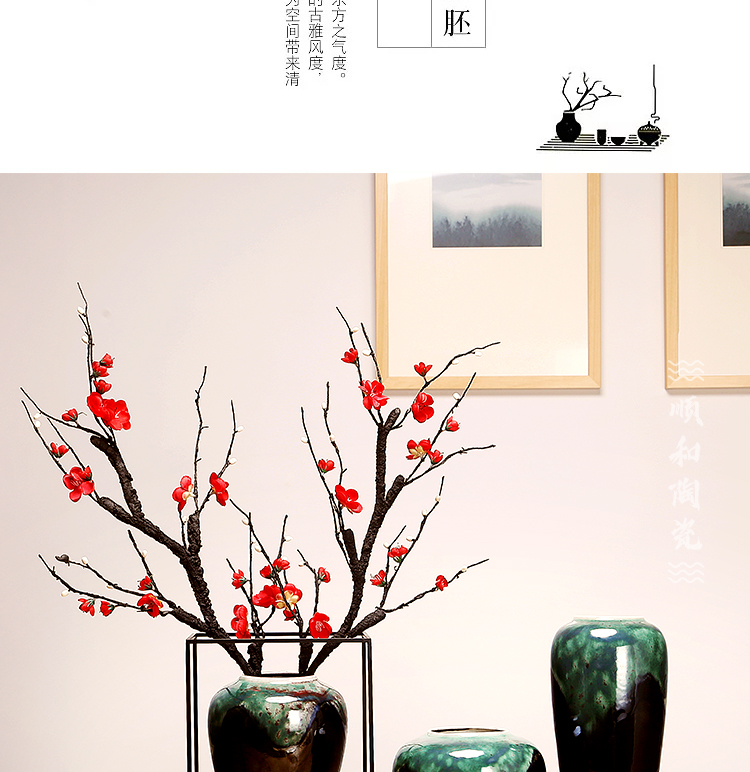 Jingdezhen ceramics by hand vase modern creative new Chinese style living room porch home furnishing articles suit arranging flowers