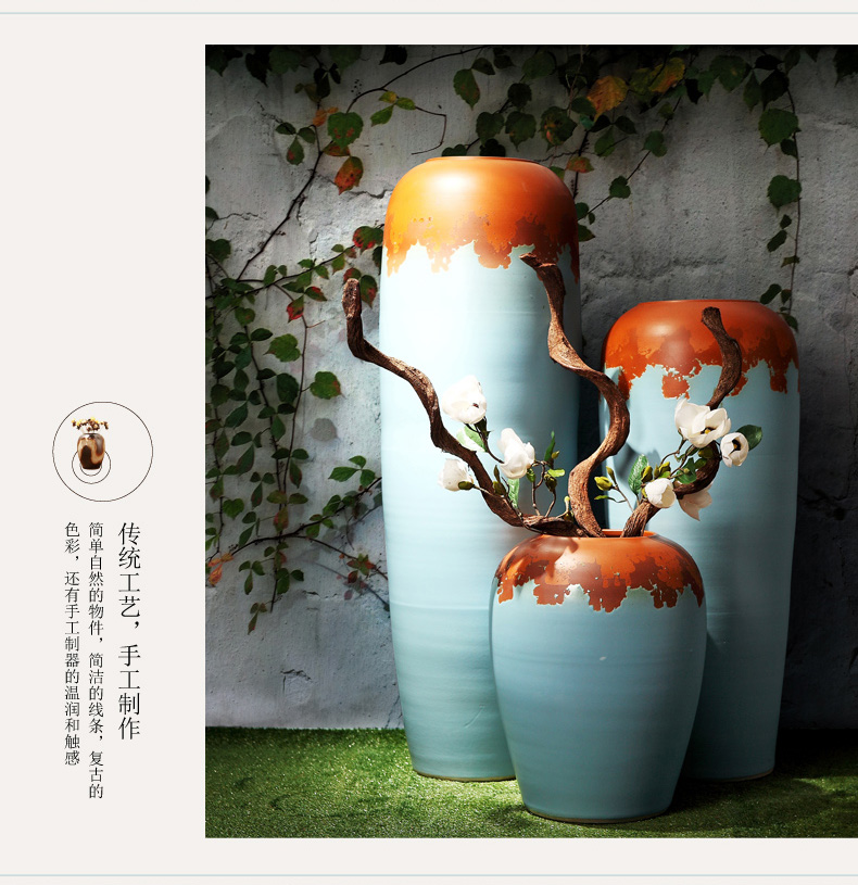 Jingdezhen ceramic vase landing restoring ancient ways is the sitting room porch dried flowers flower arrangement creative decorations furnishing articles flower implement suits for