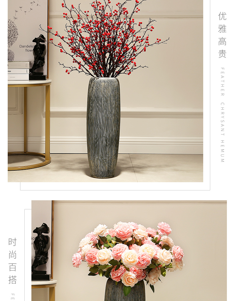 I and contracted TV wall in the living room floor vase flower arranging decorative dried flowers place jingdezhen European ceramic decoration