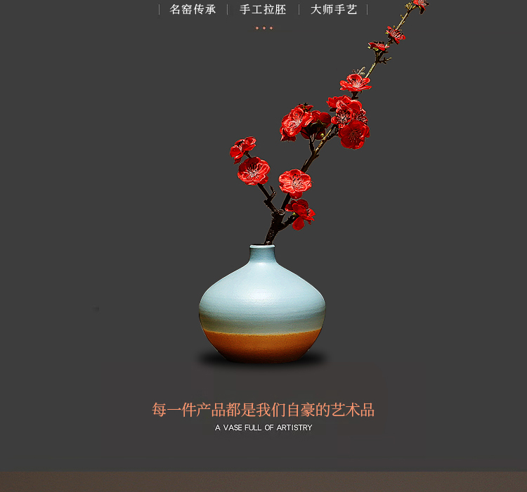 Jingdezhen ceramics craft vase, I and contracted sitting room porch flower arranging new Chinese style household adornment furnishing articles