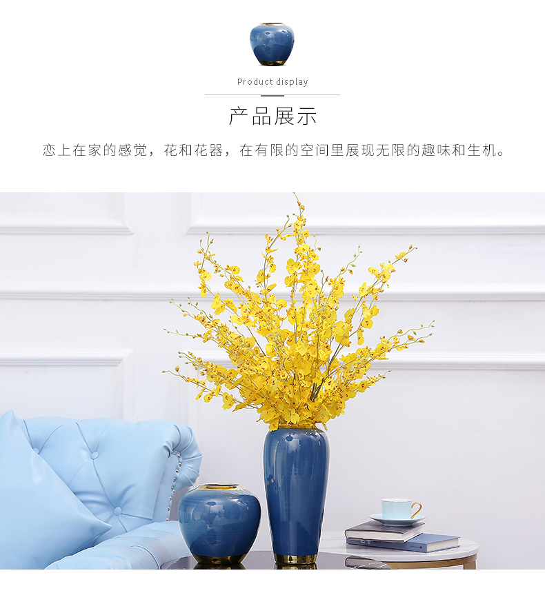 Jingdezhen ceramic vases, modern light key-2 luxury household decorates sitting room porch TV ark, European porcelain flower arranging furnishing articles