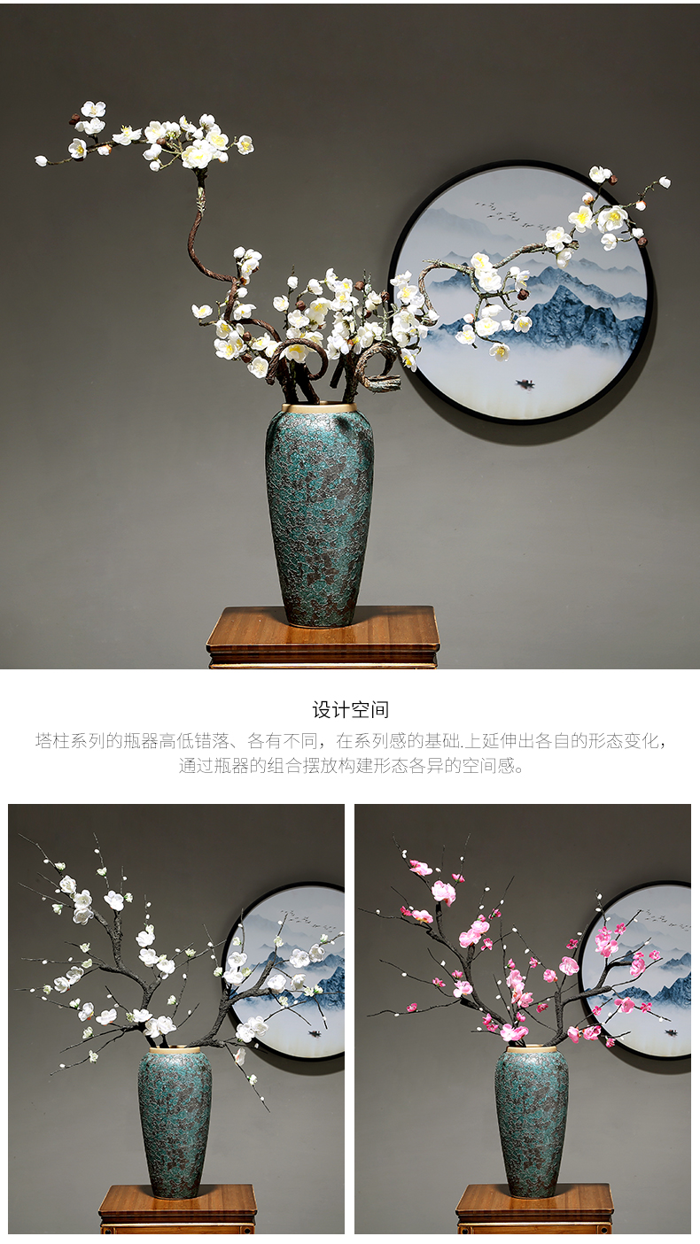 Light ceramic vase European key-2 luxury household table dry flower arranging flowers decorate the sitting room porcelain porcelain crafts