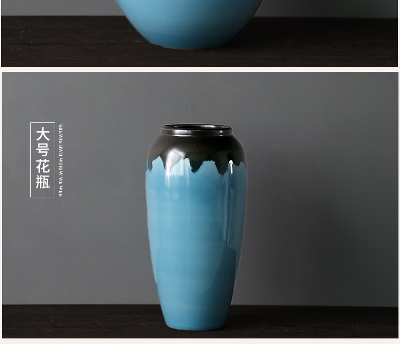 Jingdezhen porcelain vase simple atmospheric decorative vase modern creative home decoration vase of TV bar face