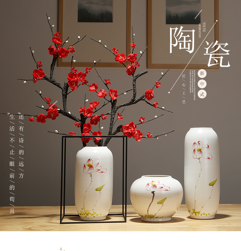 Jingdezhen ceramic vases, study of new Chinese style household adornment ornament desktop between modern example flower arranging flowers