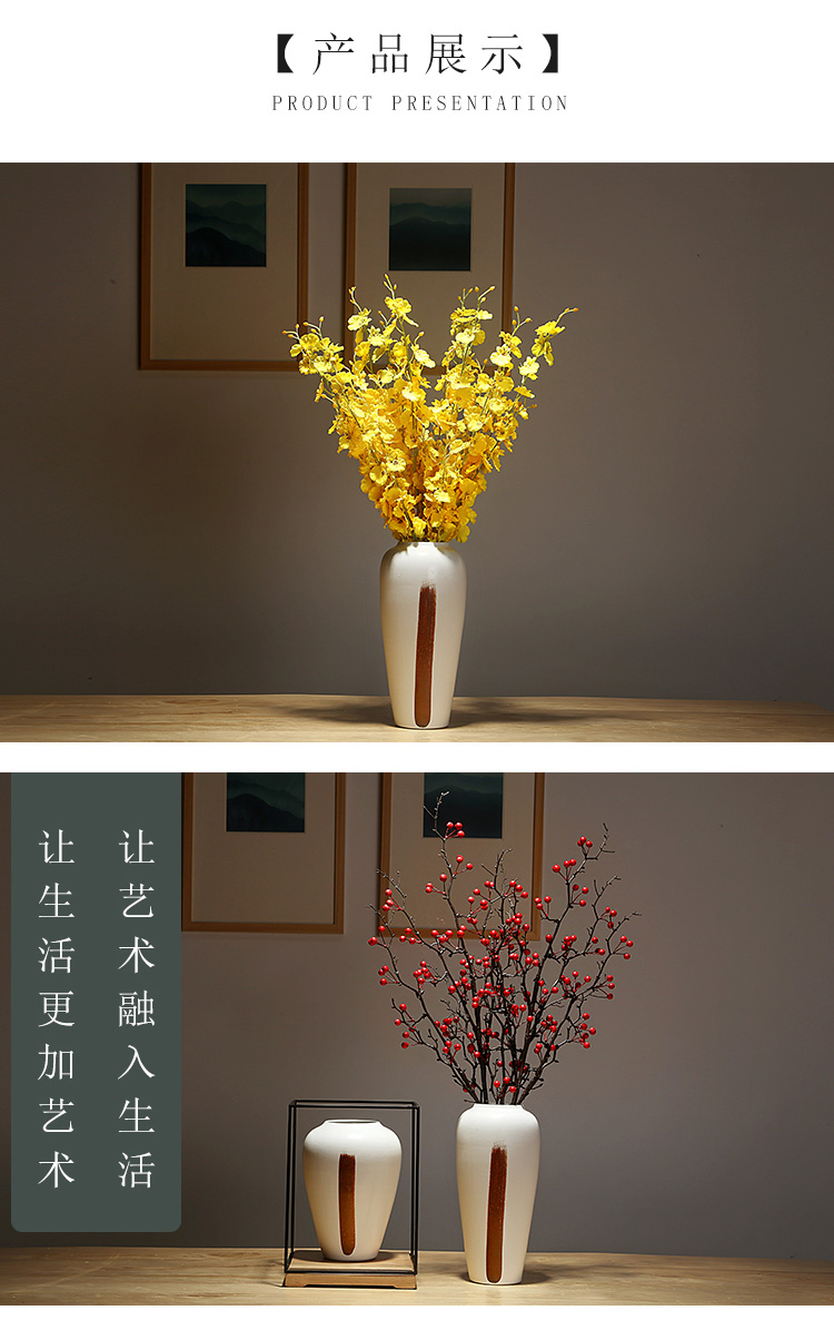 Jingdezhen ceramics vase manual creative new Chinese style porch sitting room adornment furnishing articles simulation flower flowers, dried flowers