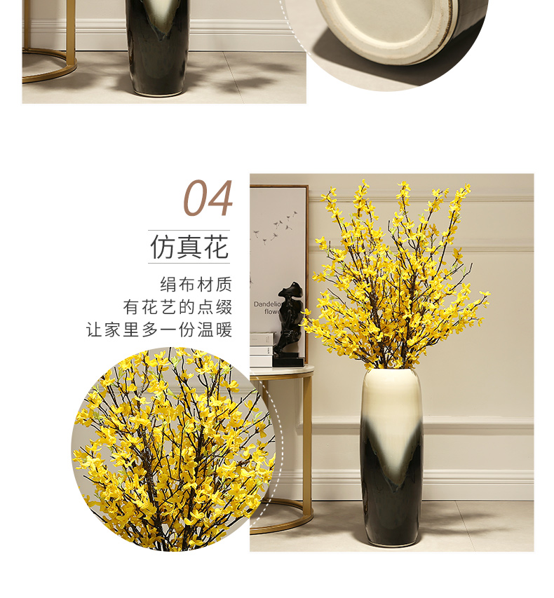 Jingdezhen ceramic vase landing TV wall in the sitting room decorative dried flower arranging flowers furnishing articles European - style decorative vase