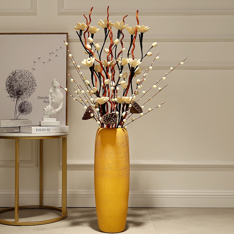Jingdezhen sitting room ground vase household flower arranging large dried flowers European I and contracted decoration ceramics furnishing articles