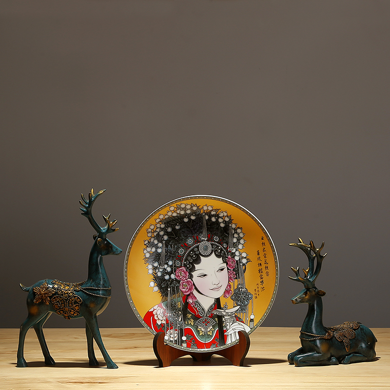 Furnishing articles of jingdezhen ceramics decoration hanging dish dish creative arts and crafts porcelain home decoration simple facebook