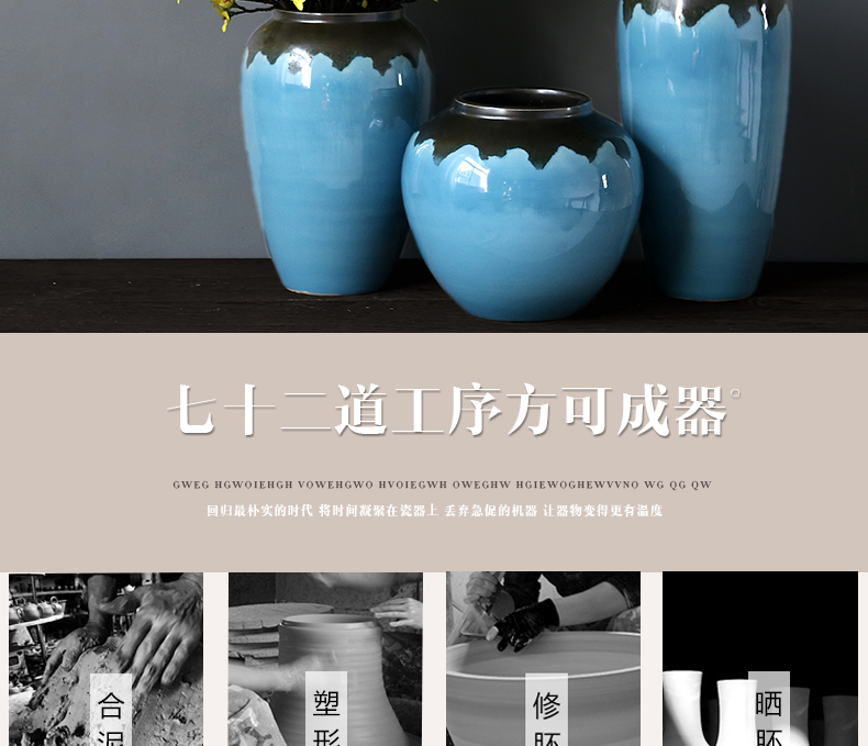 Jingdezhen porcelain vase simple atmospheric decorative vase modern creative home decoration vase of TV bar face