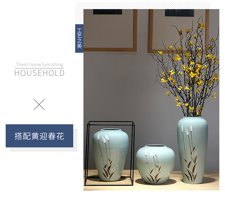 Jingdezhen ceramic furnishing articles dry flower vases, creative household adornment porcelain flower arranging Chinese I and contracted sitting room