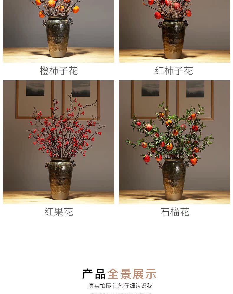 Modern classical jingdezhen ceramics vase sitting room porch dried flower flower arranging Chinese simulation flower adornment ornament