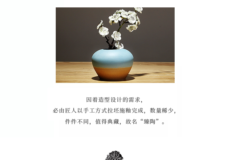 Jingdezhen ceramics vases, I and contracted study of new Chinese style living room porch simulation dry flower arranging flowers is placed
