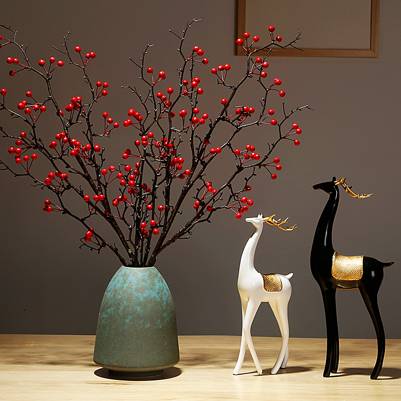 Jingdezhen ceramic vase new Chinese dining table handicraft living room flower arrangement TV cabinet dried flower decoration ornaments