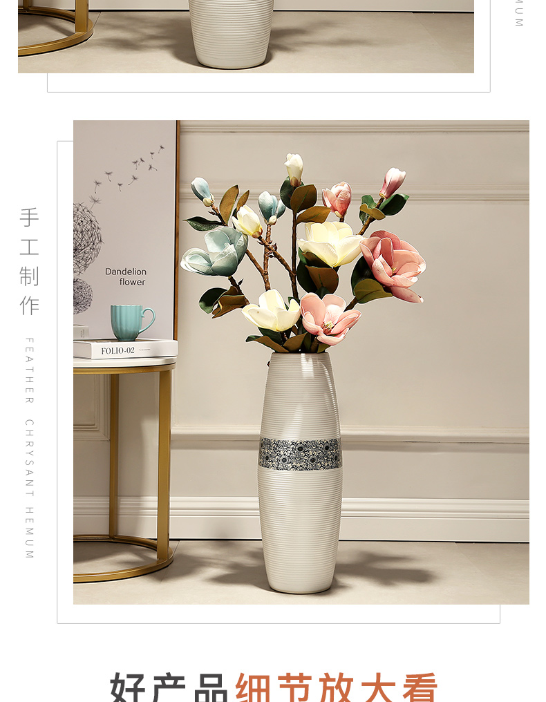 Jingdezhen ceramic vase landing big trumpet furnishing articles simulation flower adornment European - style home sitting room flower arrangement