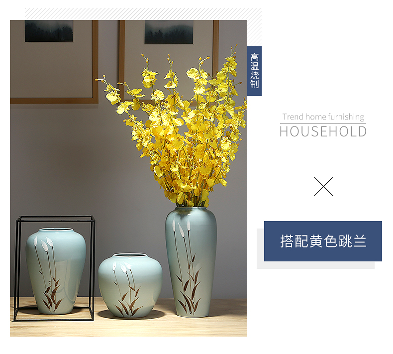 Jingdezhen ceramic furnishing articles dry flower vases, creative household adornment porcelain flower arranging Chinese I and contracted sitting room