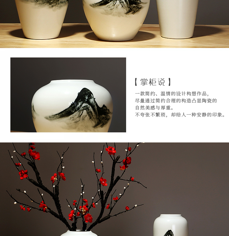 Jingdezhen ceramics vase manual contracted creative Chinese sitting room porch place flower arranging household ornaments