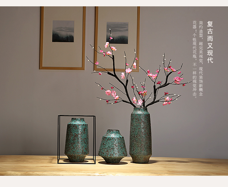 Jingdezhen ceramics vase now contracted sitting room porch decoration of the new Chinese style furnishing articles dried flowers flower arrangement suits for