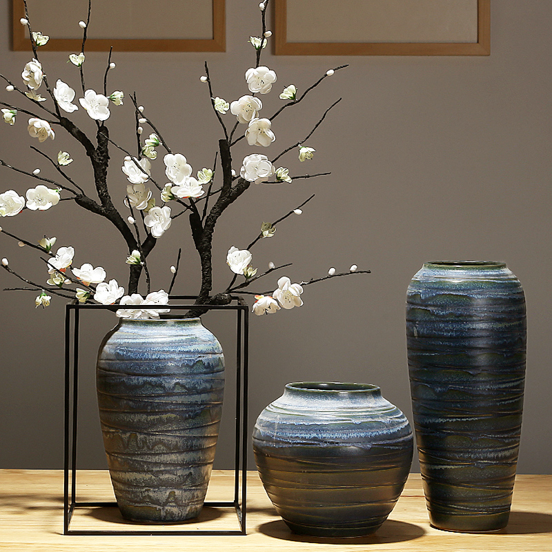 New Chinese style porch jingdezhen ceramics vase simulation table flower arranging dried flower adornment contracted home furnishing articles