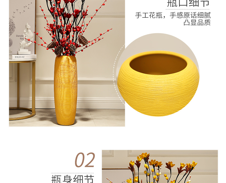 Jingdezhen sitting room ground vase household flower arranging large dried flowers European I and contracted decoration ceramics furnishing articles