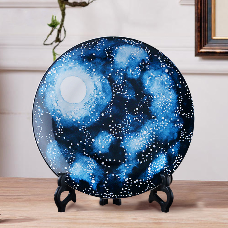 Jingdezhen chinaware plate modern home sitting room porch sat dish hang dish porcelain dish adornment ornament
