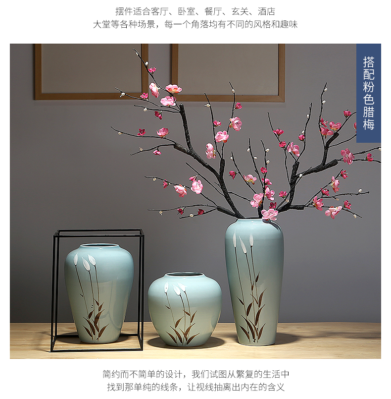 Jingdezhen ceramic furnishing articles dry flower vases, creative household adornment porcelain flower arranging Chinese I and contracted sitting room