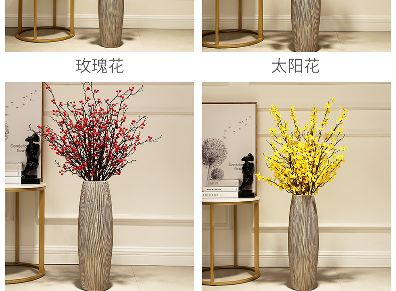 I and contracted creative living room floor vase household simulation dried flowers flower arrangement ceramics decoration company in furnishing articles