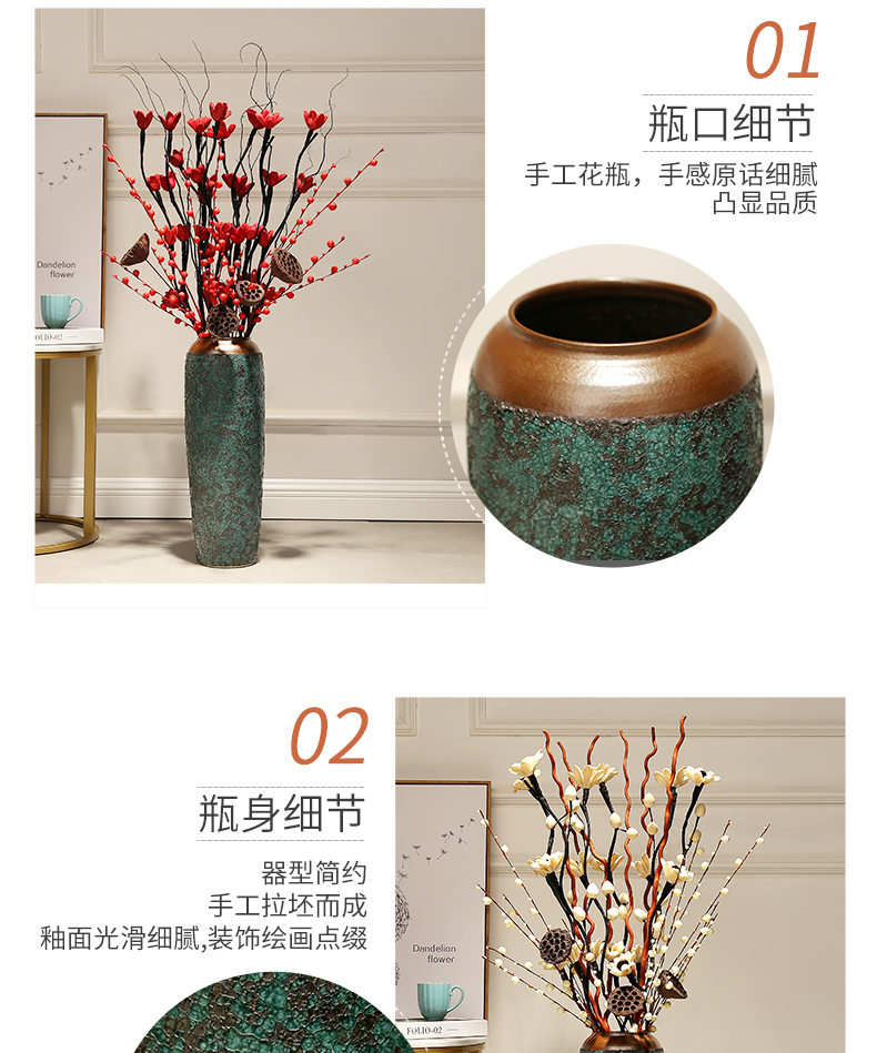 Ground vase household adornment of I and contracted Europe type large jingdezhen ceramics arranging flowers small vase furnishing articles