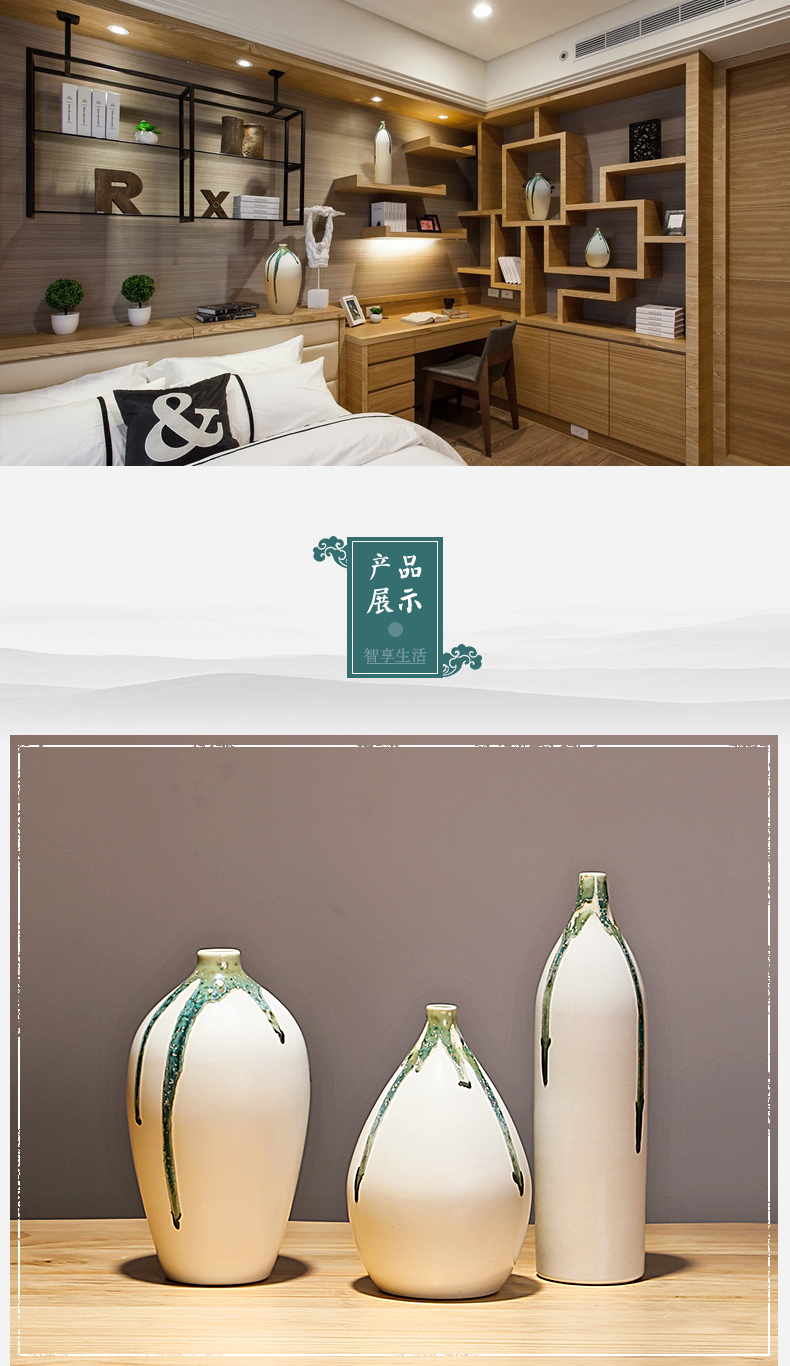 Jingdezhen ceramic vases, new Chinese style is contracted modern flower arranging dried squid living room a study place porcelain decoration
