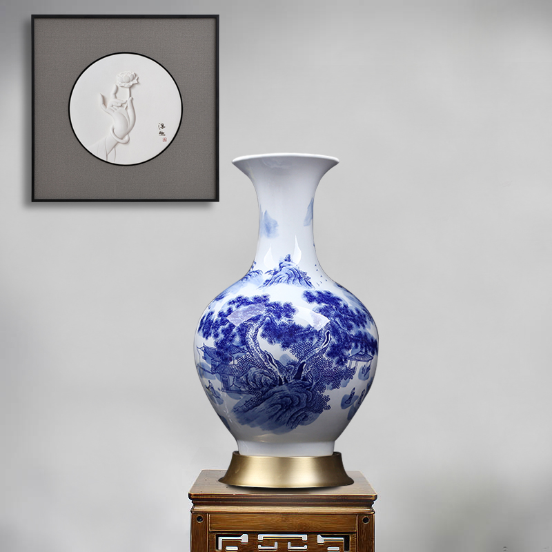 I and contracted sitting room porch reward bottled ornaments of jingdezhen blue and white ceramics new Chinese style household vase furnishing articles