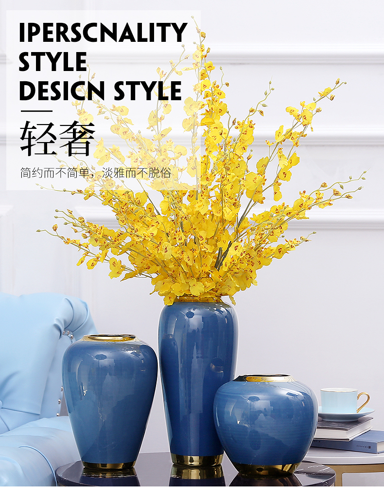 Jingdezhen ceramic vases, modern light key-2 luxury household decorates sitting room porch TV ark, European porcelain flower arranging furnishing articles