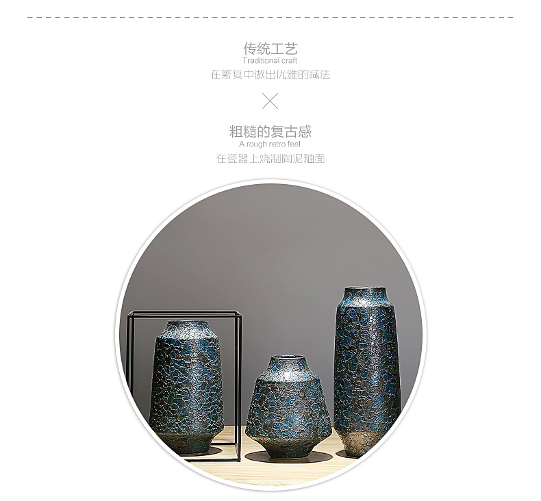 Creative three - piece ceramic vase furnishing articles sitting room ark, TV ark, sitting room porch household act the role ofing is tasted furnishing articles arranging flowers