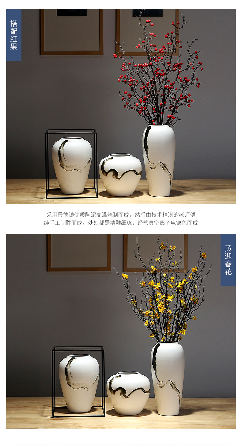 Ceramic vase decoration decoration handicraft furnishing articles study floral dried flowers, flower arrangement, creative sitting room porch suit
