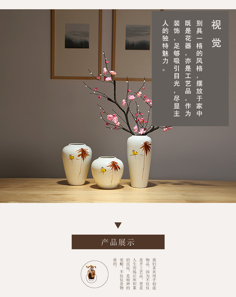 Jingdezhen ceramics vases, new Chinese style decorations furnishing articles sitting room porch dried flowers flower arrangement home outfit