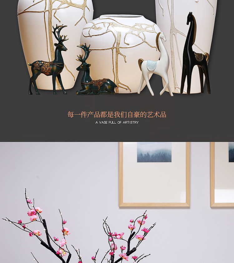 Jingdezhen ceramics vases, I and contracted style of the sitting room porch place to live in the dried flower crafts