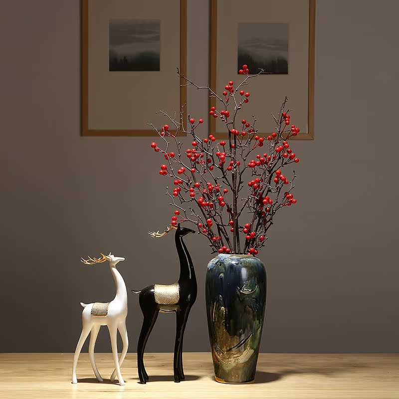 New Chinese style is contracted vase dried flowers decorative home furnishing articles sitting room flower arranging simulation ceramics decoration