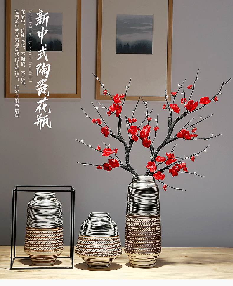 Jingdezhen ceramic vases, flower arranging dried flower simulation flower furnishing articles TV ark, porch is I and contracted sitting room adornment