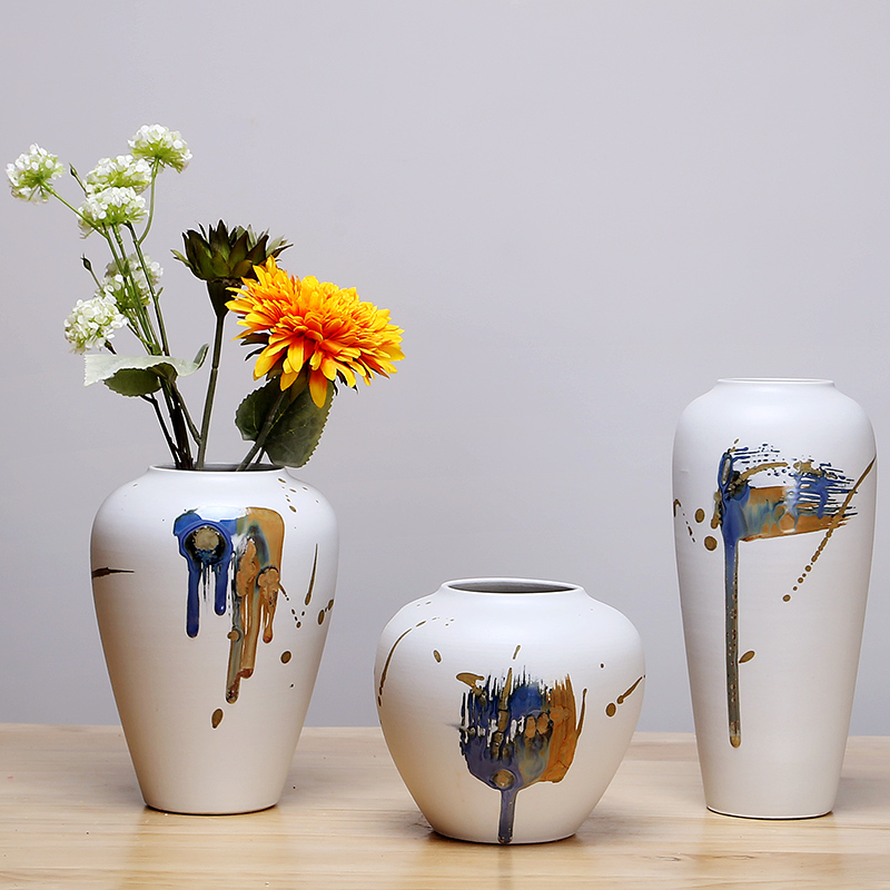 Jingdezhen ceramics vase Chinese style is I sitting room manual creative furnishing articles flower arrangement craft white suit