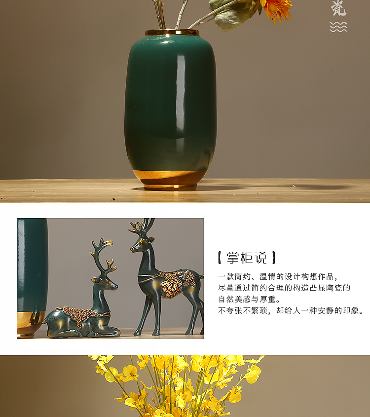 Jingdezhen ceramics vase furnishing articles creative manual three - piece suit Chinese dried flowers flower arrangement sitting room European arts and crafts