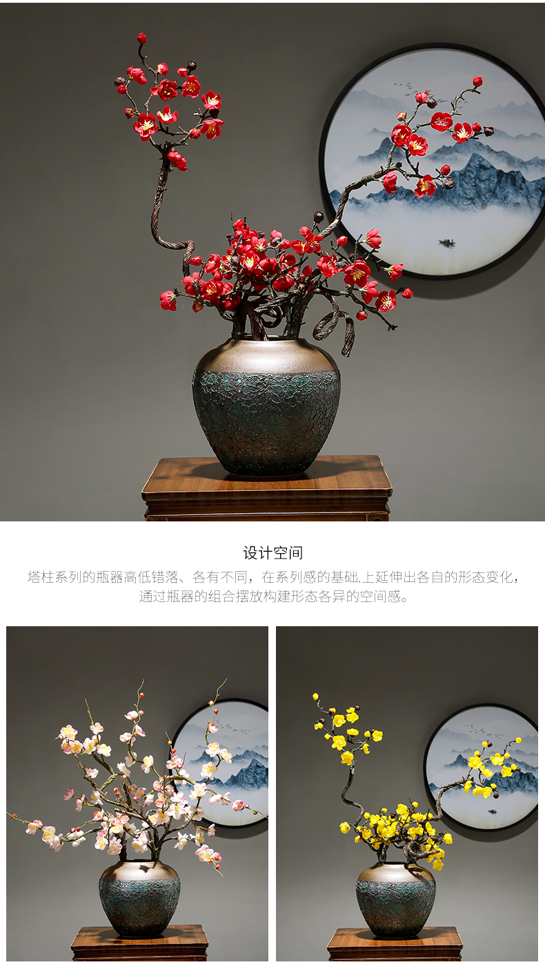 Jingdezhen ceramic flower European - style wine cabinet decoration modern creative flower arranging furnishing articles sitting room household porcelain table by hand