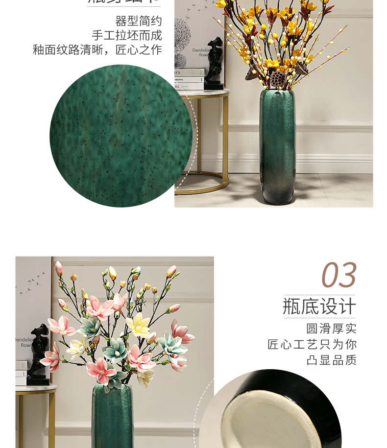 Jingdezhen ceramics simulation European ikebana furnishing articles dried flower vase household large ground vase decoration art