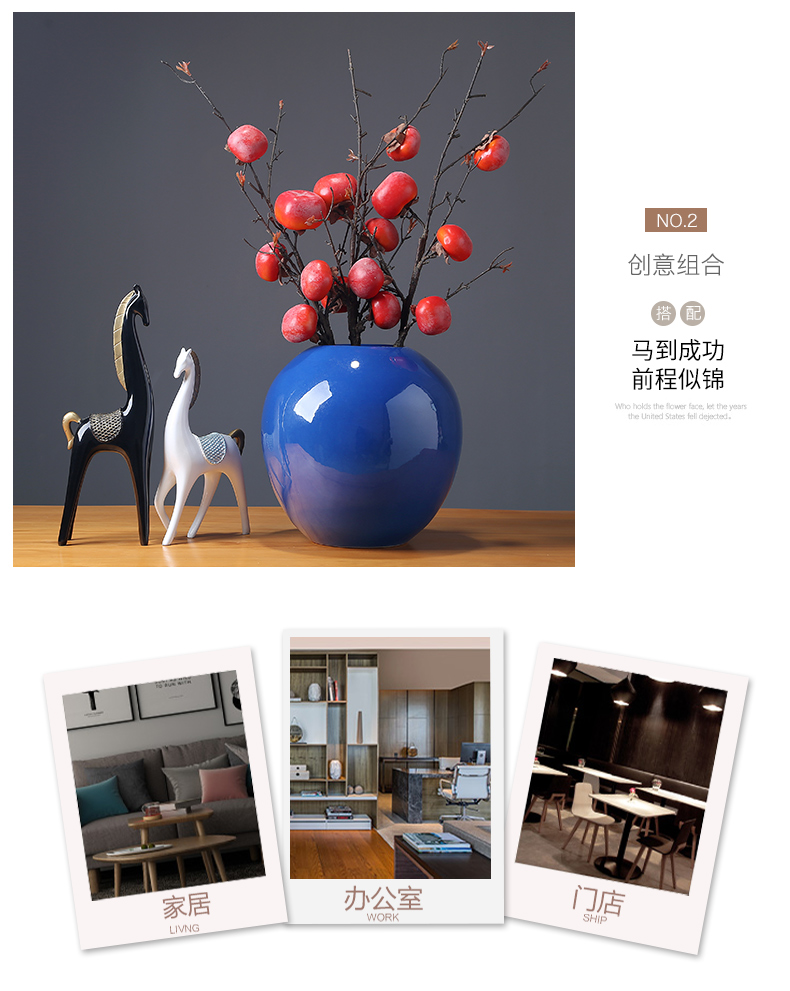 The New Chinese jingdezhen ceramics vase modern household adornment ornament between model rich ancient frame is placed in the living room